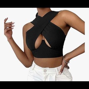 Criss cross halter cami